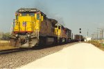 Westbound manifest exits the siding